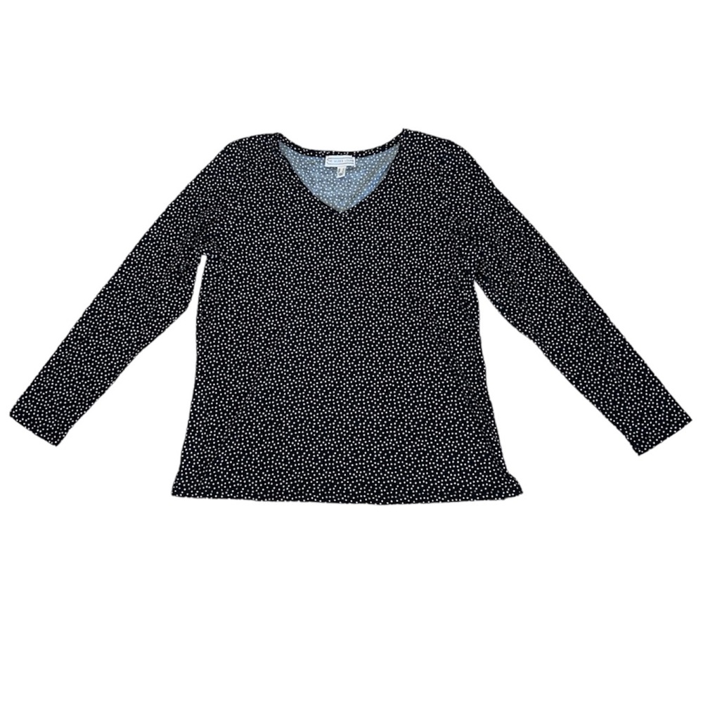 The Muses Lounge - Womens Jersey | Size Large | Polka-Dot Long Sleeve Jersey Top
